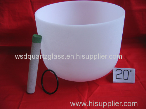 Portable hand held crystal singing bowl with handles