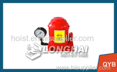 Destructive testing with a hydraulic jack with pressure gauge | displayed directly bearing the weight of the jack