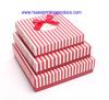 square and oblong red stripe gift boxes