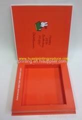 orange oblong folded gift boxes