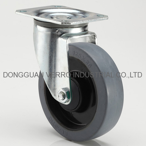 Industrial top plate swivel rubber casters