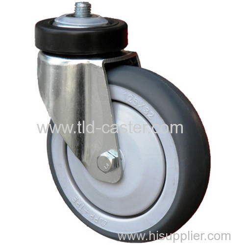 shopping cart TPE caster with duplex bearing