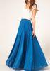 Blue Pleated Jersey Maxi Womens Summer Skirts Customized And Casual