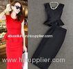 Graceful Round Neck Two Piece women business suits split skirt plus size