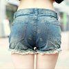 2014 Summer Women Slim High Waist Jeans Denim Tap Short Hot Pants