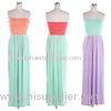 Two Colored Long Strapless Casual Womens Dresses in Rayon for Girls , Juniors