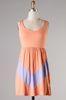 Colorful Round Neck Casual Womens Dresses / Ladies Chevron Print Dresses