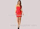 Red Sweetheart Peplum Cocktail Dress Girls Mini Skirt for Summer , Spring , Autumn