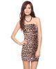 Fashionable Leopard Print Bandage Womens Club Dresses / Smocked Back Dress