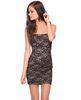 Black Lace Overlay Ladies Tight Open Back Short Dresses for Party