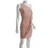 Summer Jersey Ruffle Short Womens Evening Party Dresses in Light Pink