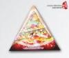 Foldable Triangle Shape Cardboard Pizza Boxes With Gloss Art Paper