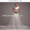Beaded Vintage Lace illusion neckline Wedding Dresses tulle with long trains