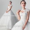Luxurious Lace Appliques Princess Wedding Dress with one shoulder , white
