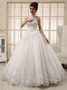 White Heart Shaped Ladies Halter Neck Wedding Dresses Princess Wedding Gowns