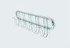 Chrome plated steel wall mounted coat rack , Multiple hooks