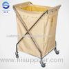Yellow Housekeeping Laundry Serving Trolley With Wheels 68*59*105cm