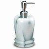 White Marble Liquid Soap Dispenser in Double Rings Style, Measures 3 1/4 x 7 1/4-inch