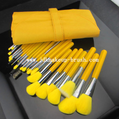 Yellow makeup brush set