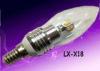 3W 200 Lumen Dimmable LED Candle Light Bulb 7000K Cold White , Glass Housing