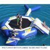blue yellow Inflatable Water Games for sea , steel frame Water Trampoline with Blast Bag