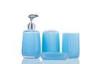 Fashion Blue Plastic Bath Accessory Sets , 4 Piece Bathroom Sets