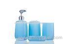 Fashion Blue Plastic Bath Accessory Sets , 4 Piece Bathroom Sets