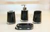 Contemporary Black Square Acrylic Bathroom Set Tumbler Soap Dish For Home