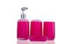 Rose Eco Friendly 4 Piece Plastic Bathroom Accessories Cylindrical Acrylic bath set
