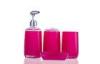 Rose Eco Friendly 4 Piece Plastic Bathroom Accessories Cylindrical Acrylic bath set