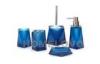 Blue 5 Piece soap Dispenser Plastic Bathroom Accessories Custom bath sets