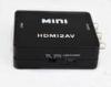 Plastic Black MINI HDMI AV Converter connetcted to TV , VHS VCR and DVD