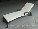 Sunlounger With Wheels Outdoor Rattan Garden Furniture With PE Wicker Steel