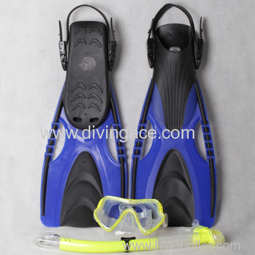 Professional diving goggles snorkel and fins three set for adult