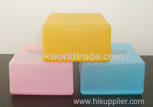 Frosted plastic tissue box