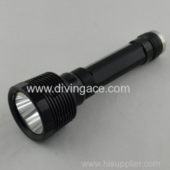 black flashlight with chargeable batteries/scuba diving equipment for water sports