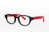 Black And White / Red Acetate Optical Frames , Women Spectacles Frames For Round Face