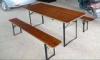 Foldable Legs Nut Fir Wooden Beer Table Set / Bar Garden Table Sets