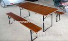 Foldable Legs Nut Fir Wooden Beer Table Set / Bar Garden Table Sets