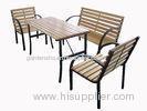 Hard Wood Garden Bench Set / Natural Color Beer Table Set With Assemble