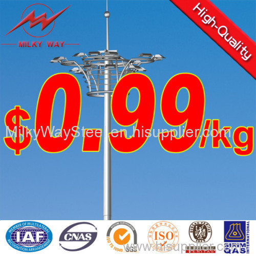 High mast lighting system with lift and up system