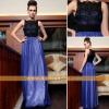 manufacturer supplying spaghetti chiffon blue and black formal evening gowns free shipping