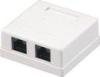 Surface Mount Box Dual Port RJ45 Network Keystone Jack with Ethernet or Telephone port