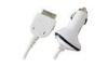 White USB Car Phone Charger , Coil Cord Car Charger For Iphone 4