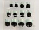 Balck / white glitter Fashion Fake Nails french manicure For lady