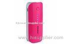 LED lighting 5600mah Pink Custom Power Bank , Portable Battery Backup Power