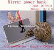 Women Mirror Dual USB Power Bank 10000mah red wallet mobile charger