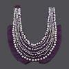 Purple Applique Fabric Bead Collar 22cm x 25cm for Decorative femal dress