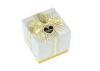 Jewelry Gift Box Two Pieces Cardboard White & Yellow Gift Box For Jewelry