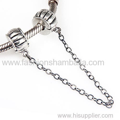 925 Sterling Silver European Style Safety Chain For Bracelets